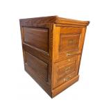 OAK RAISED PANEL 2 DRAWER FILE CABINET