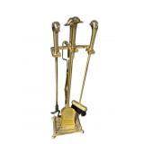 DUCK HEAD BRASS FIREPLACE TOOL SET