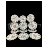 12 HAND PAINTED OVINGTON BROTHERS ANTIQUE PLATES