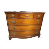 CENTURY FURNITURE MAHOGANY BOW FRONT 5 DRAWER