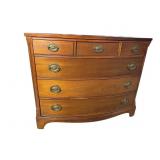 CENTURY FURNITURE MAHOGANY BOW FRONT 5 DRAWER