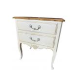 ETHAN ALLEN PAINT DECORATED CHERRY 2 DRAWER STAND