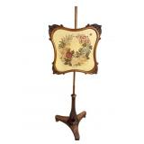 ROSEWOOD VICTORIAN NEEDLEPOINT FIRE SCREEN