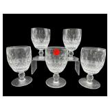 5 WATERFORD CRYSTAL COLLEEN SHORT STEM CLARET