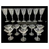 LOT OF 15 CUT AND ETCHED CRYSTAL STEMS