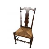 SOLID MAHOGANY 19TH CENT. HIGHBACK QUEEN ANNE