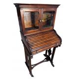 VICTORIAN STYLE WALNUT ROLL TOP DESK