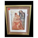 SALVADOR DALI WOODCUT PRINT IN FRAME