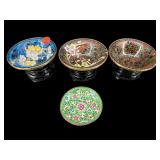 4 PC 1980's CLOISONNE BOWLS