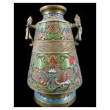 CHAMPLEVE ORIENTAL VASE, NO BOTTOM