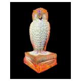 DEGENHART AMBER CADMIUM GLOW OWL FIGURE