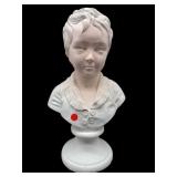 LARGE CHALKWARE BOY HEAD BUST