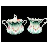 ANTIQUE R.S PRUSSIA HAND PAINTED ROSES CREAMER &