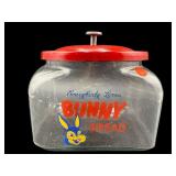 BUNNY BREAD GLASS ADVERTISING JAR