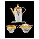 ANTIQUE HAND PAINTED AUSTRIA 3 PC COFFEE SET