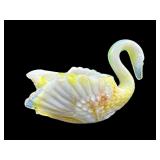 BOYD SLAG GLOWING SWAN SALT CELLAR