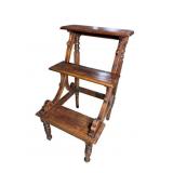 SOLID MAHOGANY LIBRARY STEP