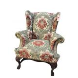 ANTIQUE CHIPPENDALE WINGBACK CHAIR