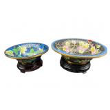 2 PC CLOISONNE BOWL LOT
