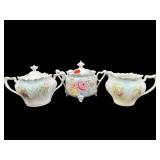 3 PC LOT R.S. PRUSSIA HAND PAINTED PORCELAIN