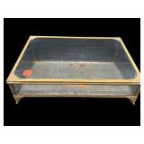 SMALL FOOTED GLASS/METAL TABLE TOP SHOWCASE