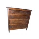 19TH CENT. PEGGED SOUTHERN 4 DRAWER POPLAR CHEST