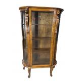 OAK LIONS HEAD BOW GLASS CHINA CLOSET
