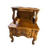 CONTINENTAL FURNITURE CHERRY STEP END TABLE