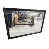 MONUMENTAL WOODEN HANGING BEVELED MIRROR