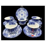 13 PC LOT ENGLISH CONWAY FLOW BLUE PORCELAIN CUPS
