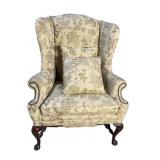 ANTIQUE WINGBACK QUEEN ANNE CHAIR