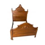 FULL SIZE WALNUT VICTORIAN HIGH BACK BED