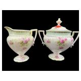 ANTIQUE R.S PRUSSIA HAND PAINTED ROSES CREAMER &