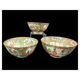 LOT OF 3 ROSE MEDALLION SMALL BOWLS