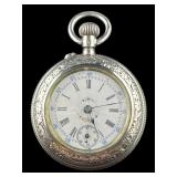 ANTIQUE 935 SILVER LADY RACINE POCKET WATCH