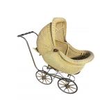 ANTIQUE LARGE WICKER BABY CARRIAGE