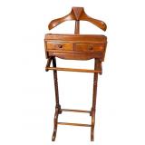 SOLID WALNUT BUTLER STAND WITH 2 DRAWERS