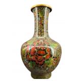 15.5 IN BROWN CLOISONNE VASE
