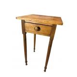 PINE TURNED LEG 1 DRAWER ANTIQUE TABLE