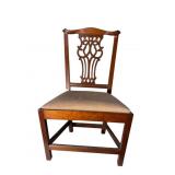 19TH CENT. PEGGED SOLID CHERRY CHIPPENDALE CHAIR