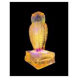 DEGENHART AMBER CADMIUM GLOW OWL FIGURE