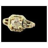 18K DIAMOND VINTAGE FILIGREE ENGAGEMENT FASHION