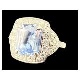 PLATINUM RARE UNHEATED BLUE SAPPHIRE & DIAMOND