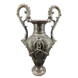 ANTIQUE BRONZE NEOCLASSICAL 2 HANDLE URN