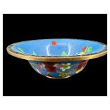 9 INCH BLUE CLOISONNE BOWL