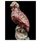 ANTIQUE CHINESE SANG DE BOEUF GLAZED PARROT FIGURE