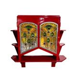 ARTS & CRAFTS LEADED GLASS HANGING CABINET