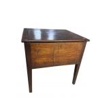 19TH CENT. FLIP TOP MAHOGANY STOOL