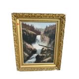 WATERFALL OIL ON BOARD
