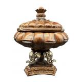 DECORATOR ELEPHANT COVERED PEDESTAL BOWL